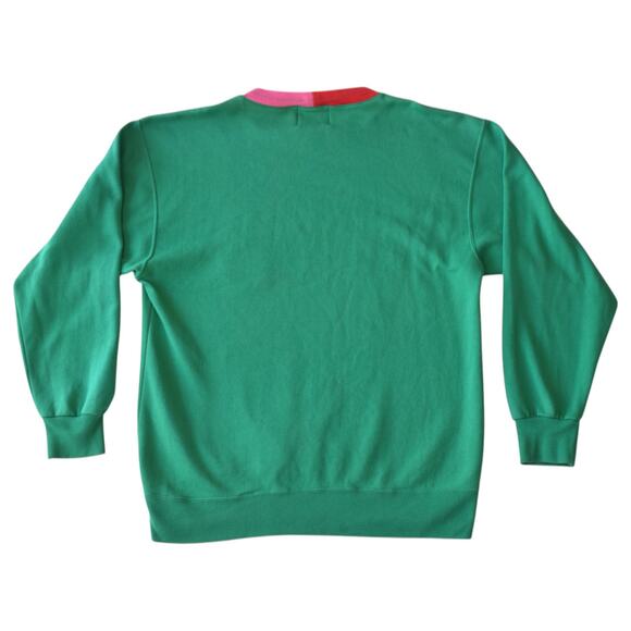 Vintage 80s Guess USA Sweatshirt XL Made in Korea Cricket Allstar Green Pullover - Picture 5 of 5